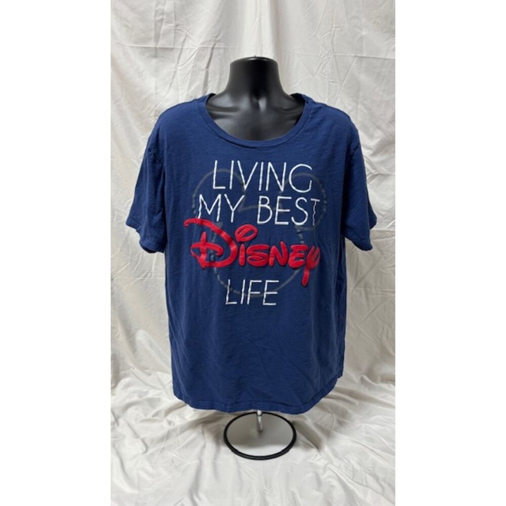 Sz 2XL Disney Official Merch Navy Blue Living My Best Disney Life Men's Shirt